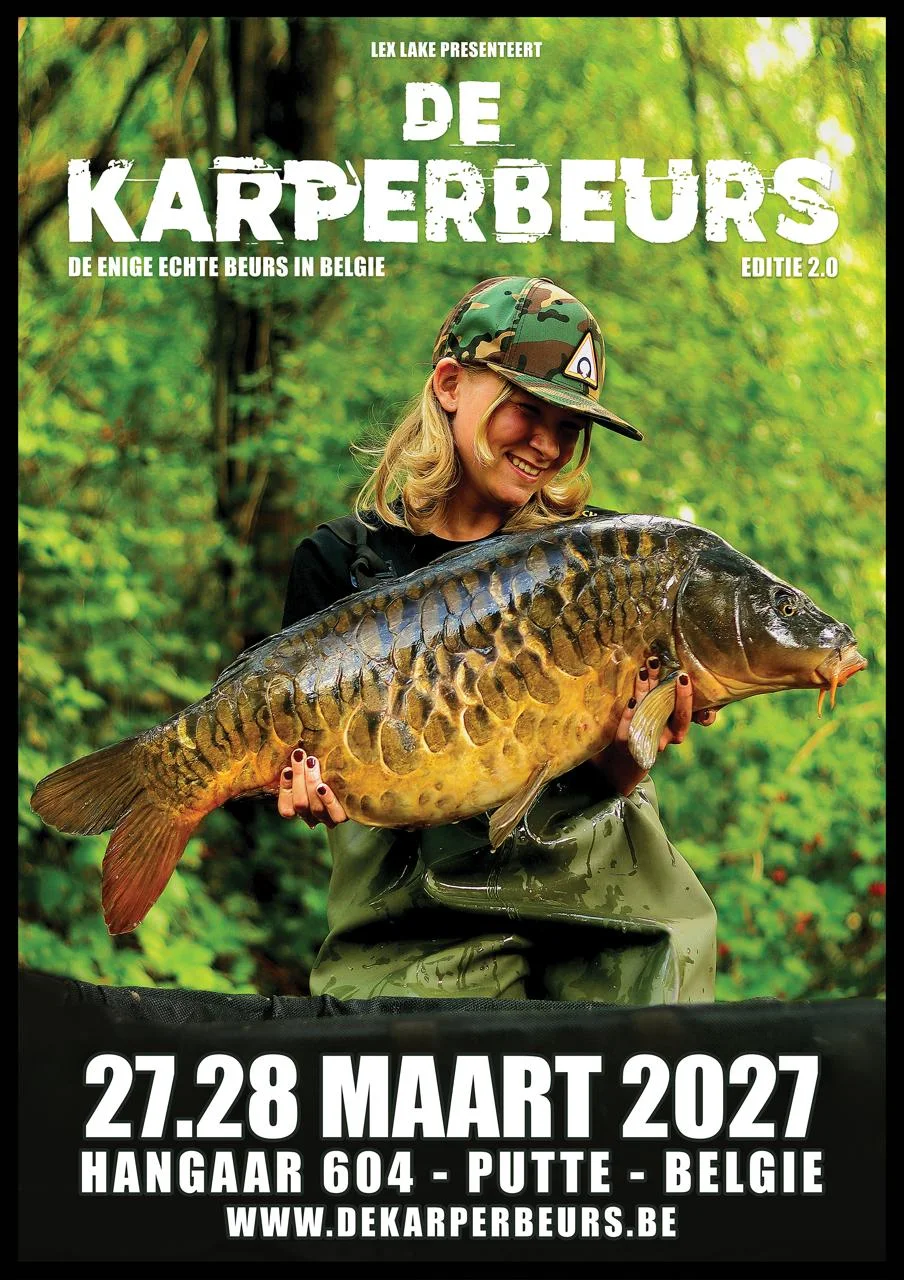 Official De Karperbeurs 2027 poster: 27 and 28 March, Hangaar 604, Putte